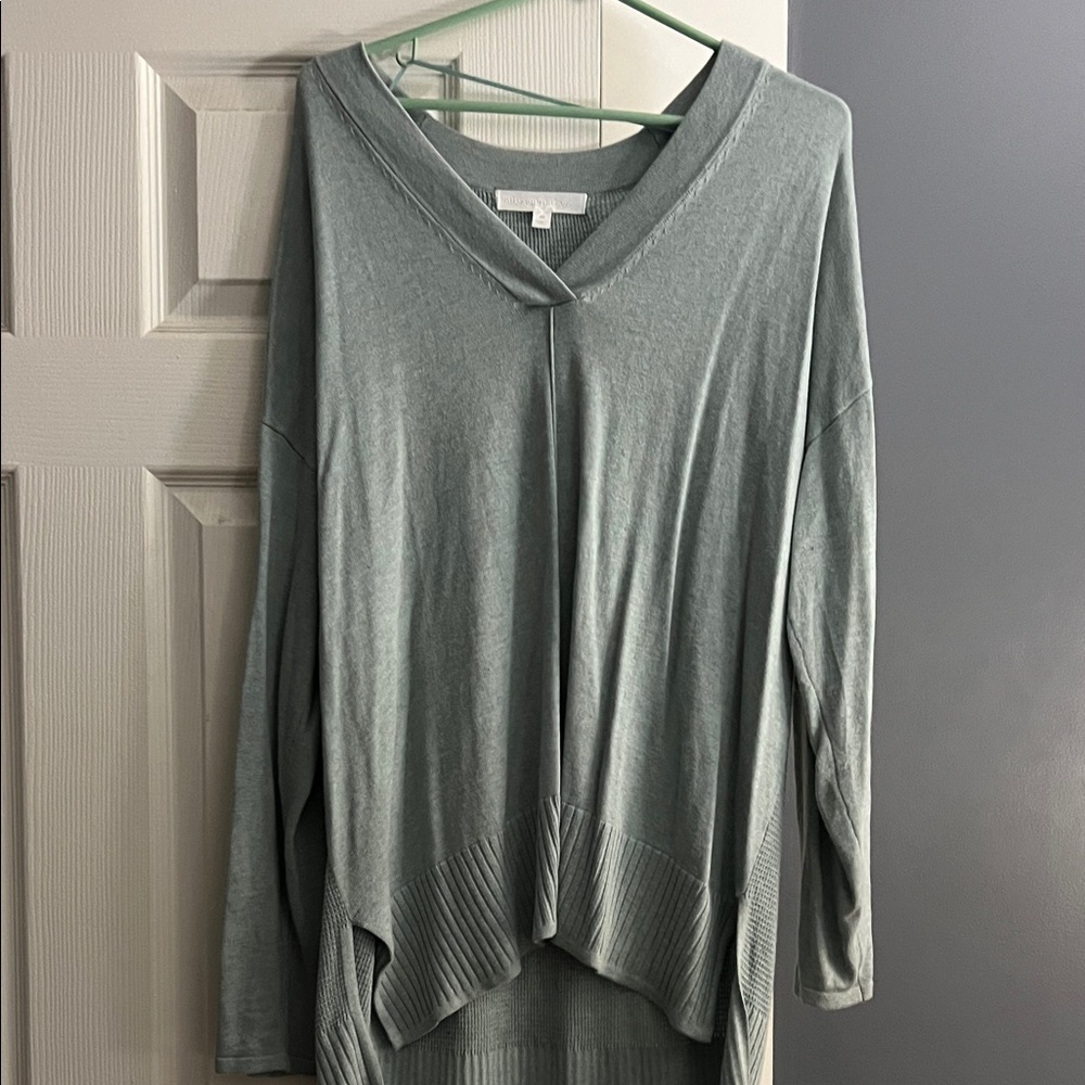 5/$10 item Adyson Parker Long Sleeve V-Neck Top - Light Gray